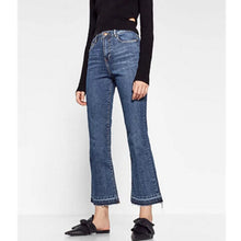 Harajuku Blue High Waist Flare Pants Denim Pants Woman Tight Jeans Femme Long Jeans Feminino