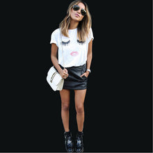 Harajuku Eyelash T Shirt Women Camisas Mujer Loose T Shirt Femme Mujeres Camiseta Plus Size Women T-Shirt White Tops Tees