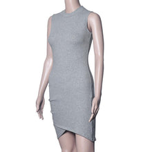 High Collar Slim Bodycon Elegant Party Dress Irregular Perspective Pencil Midi Dress Sexy Sleeveless Dress Club Wear