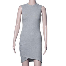 High Collar Slim Bodycon Elegant Party Dress Irregular Perspective Pencil Midi Dress Sexy Sleeveless Dress Club Wear