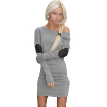 Women Mini Dress Long Sleeve Slash Neck Ladies Dresses Patchwork Casual Plus Size office dress Vestidos