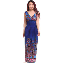 large-size-sexy-deep-v-neck-peacock-shape-bohemia-long-beach-dress-casual-tourism-maxi-dresses BBL