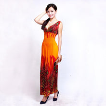 large-size-sexy-deep-v-neck-peacock-shape-bohemia-long-beach-dress-casual-tourism-maxi-dresses BBL
