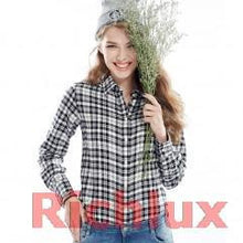 Plaid Blouses Shirts For Women Ladies Long Sleeve Grip Blouses Cute OL Top Shirts Blusas J2349