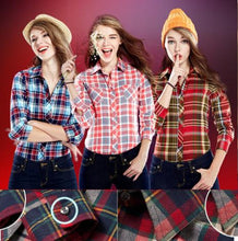 Plaid Blouses Shirts For Women Ladies Long Sleeve Grip Blouses Cute OL Top Shirts Blusas J2349