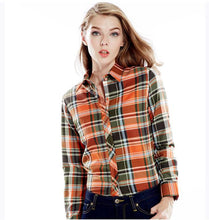 Plaid Blouses Shirts For Women Ladies Long Sleeve Grip Blouses Cute OL Top Shirts Blusas J2349