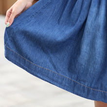plus-size-women-clothing-new-denim-dress-slim-cowboy-casual-a-line-dress-with-buttons BBL