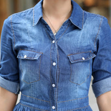 plus-size-women-clothing-new-denim-dress-slim-cowboy-casual-a-line-dress-with-buttons BBL