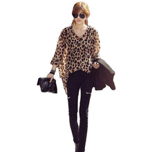 high-street-fshion-women-ladies-chiffon-blouse-leopard-printed-long-sleeve-high-low-hem-loose-tops-camisas-femininas BBL