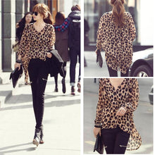 high-street-fshion-women-ladies-chiffon-blouse-leopard-printed-long-sleeve-high-low-hem-loose-tops-camisas-femininas BBL