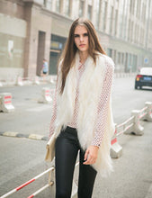 Long Hairy Shaggy Faux Goat Fur Irregular Cardigan Vest Gilet Waistcoat Coat