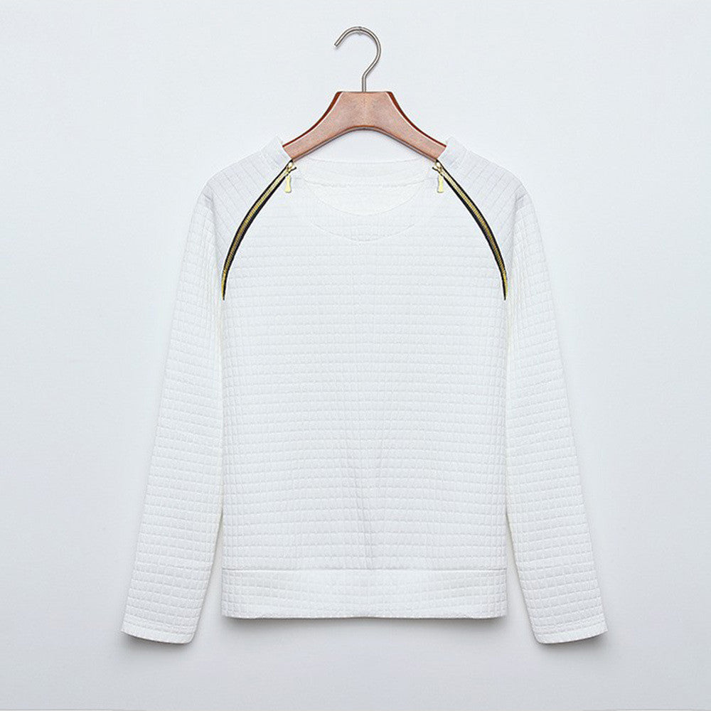 new-women-zipper-sweater-jumper-sweater-pullover-tops-y8 BBL
