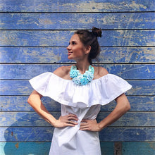 Off Shoulder Ruffle Dress Beach Dress Women Sexy Mini Party Dresses Candy Color Loose Casual Dress