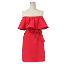Off Shoulder Ruffle Dress Beach Dress Women Sexy Mini Party Dresses Candy Color Loose Casual Dress