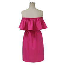 Off Shoulder Ruffle Dress Beach Dress Women Sexy Mini Party Dresses Candy Color Loose Casual Dress