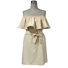 Off Shoulder Ruffle Dress Beach Dress Women Sexy Mini Party Dresses Candy Color Loose Casual Dress