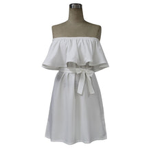 Off Shoulder Ruffle Dress Beach Dress Women Sexy Mini Party Dresses Candy Color Loose Casual Dress