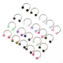 20pcscolorful-stainless-steel-ball-barbell-curved-nose-studs-rings-bars-piercing BBL