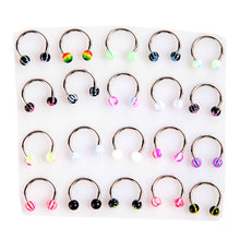 20pcscolorful-stainless-steel-ball-barbell-curved-nose-studs-rings-bars-piercing BBL