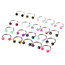 20pcscolorful-stainless-steel-ball-barbell-curved-nose-studs-rings-bars-piercing BBL