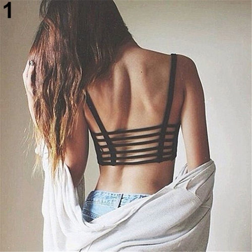 Bustier Crop Top Bust Padded Bandage Crop Top Women Tops Black White Strap Bralette Hollow Out Tops Cropped