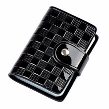 Portable Mini Bank Credit Card Slot Holder Candy Color Patent Plaid Package Folder Card Case