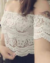 Sexy Shoulder Off Crochet Crop Top Lace Floral Sexy Blouse Women Lace Cropped Tops Regata Feminina