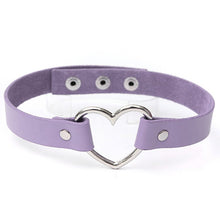new-punk-women-ladies-gothic-leather-choker-heart-chain-spike-rivet-buckle-collar-necklace BBL