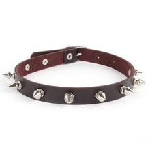 new-punk-women-ladies-gothic-leather-choker-heart-chain-spike-rivet-buckle-collar-necklace BBL