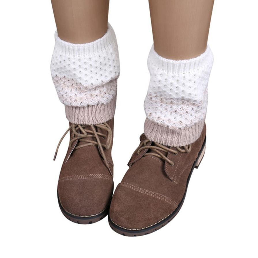 Women Ladies Crochet Knitted Shell Design Boot Cuffs Toppers Knit Leg Warmers Short Liner Boot Socks