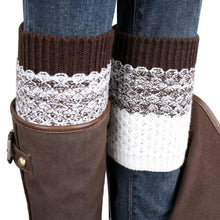 Women Ladies Crochet Knitted Shell Design Boot Cuffs Toppers Knit Leg Warmers Short Liner Boot Socks