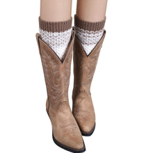 Women Ladies Crochet Knitted Shell Design Boot Cuffs Toppers Knit Leg Warmers Short Liner Boot Socks
