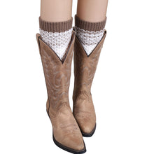 Women Ladies Crochet Knitted Shell Design Boot Cuffs Toppers Knit Leg Warmers Short Liner Boot Socks
