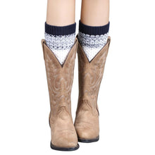 Women Ladies Crochet Knitted Shell Design Boot Cuffs Toppers Knit Leg Warmers Short Liner Boot Socks