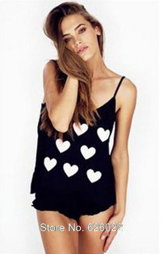 Sexy Ladies Styish Sexy Heart shape Sling Vest & Purfle pants Modal Sets Pajamas Home Clothes Suit Pajama