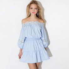 Dress Kawaii Off Shoulder Tunic Women Dresses Big Sizes Long Sleeve Lace Vestidos Sexy Sundress Robe Femme