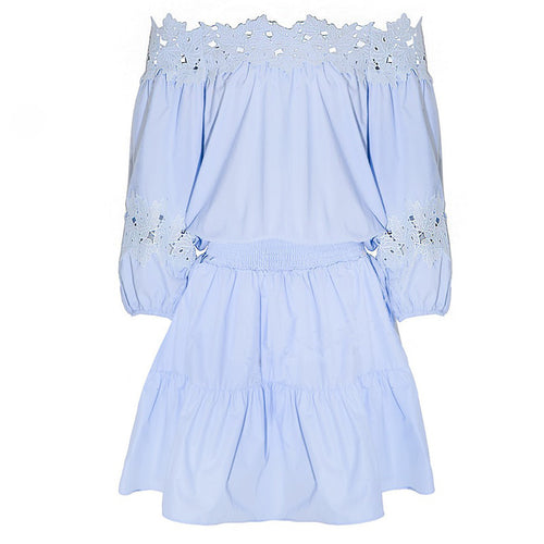 Dress Kawaii Off Shoulder Tunic Women Dresses Big Sizes Long Sleeve Lace Vestidos Sexy Sundress Robe Femme