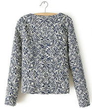 Women's Red Embroidery Contrast Floral Print Paisley Jacket Ladies O neck Long sleeve Quilted Thin Padded Coats Suits