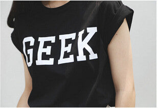 s Korean Tops & Tees Women Roll-up Sleeve Random Hem Loose Letter T-shirts ladies 4 Colors J2328