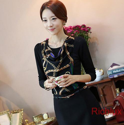 s Women's Chiffon Shirts Long Sleeve Basic Blouses For Ladies Tops Clothings White Black J1952