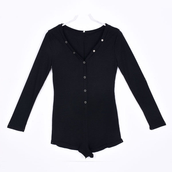 sexy-women-v-neck-button-long-sleeve-jumpsuit-bodycon-rompers-shorts-bodysuit BBL