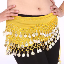 women-belly-dance-dancing-3-rows-hip-skirt-scarf-wrap-belt-hipscarf-with-128-coins-for BBL