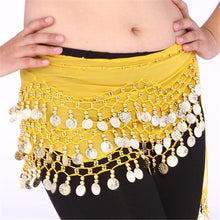 women-belly-dance-dancing-3-rows-hip-skirt-scarf-wrap-belt-hipscarf-with-128-coins-for BBL