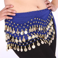 women-belly-dance-dancing-3-rows-hip-skirt-scarf-wrap-belt-hipscarf-with-128-coins-for BBL