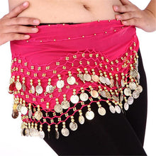 women-belly-dance-dancing-3-rows-hip-skirt-scarf-wrap-belt-hipscarf-with-128-coins-for BBL