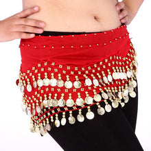 women-belly-dance-dancing-3-rows-hip-skirt-scarf-wrap-belt-hipscarf-with-128-coins-for BBL