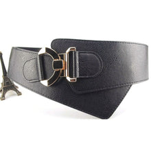 womens-fashion-metal-buckle-waist-belt-faux-leather-elastic-wide-waistband BBL