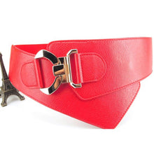 womens-fashion-metal-buckle-waist-belt-faux-leather-elastic-wide-waistband BBL