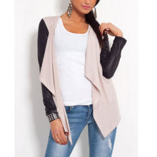 womens-pu-leather-sleeve-irregular-sweater-cardigan-casual-knit-coat-outwear-py5 BBL