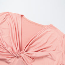 womens-plus-size-s-t-shirt-knot-tunic-top-v-neck-long-sleeve-sexy-top-solid-slim-casual-tee-white-pink-vestiti BBL
